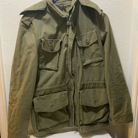 J. CREW Utility Jacket Mens SIZE Small Military Style Field Green - Picture 2 of 10
